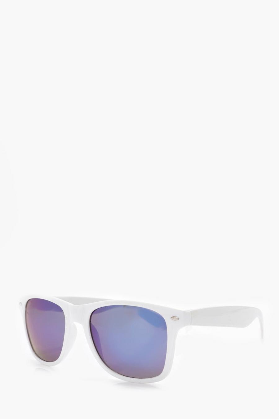 White Frame Wayfarer Sunglasses image number 1