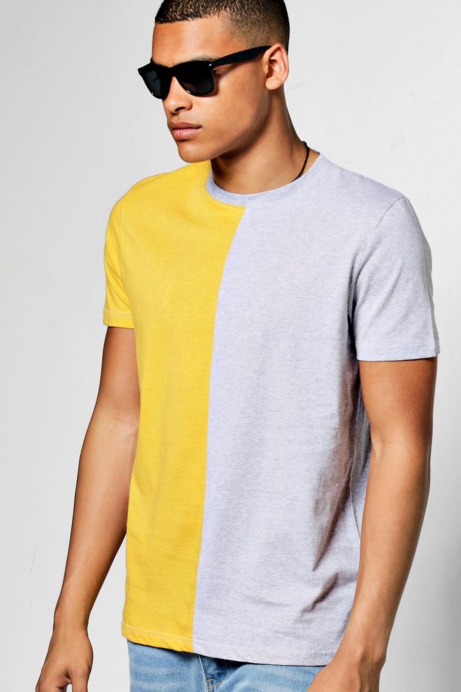 Zweifarbiges T-Shirt, Gelb image number 1
