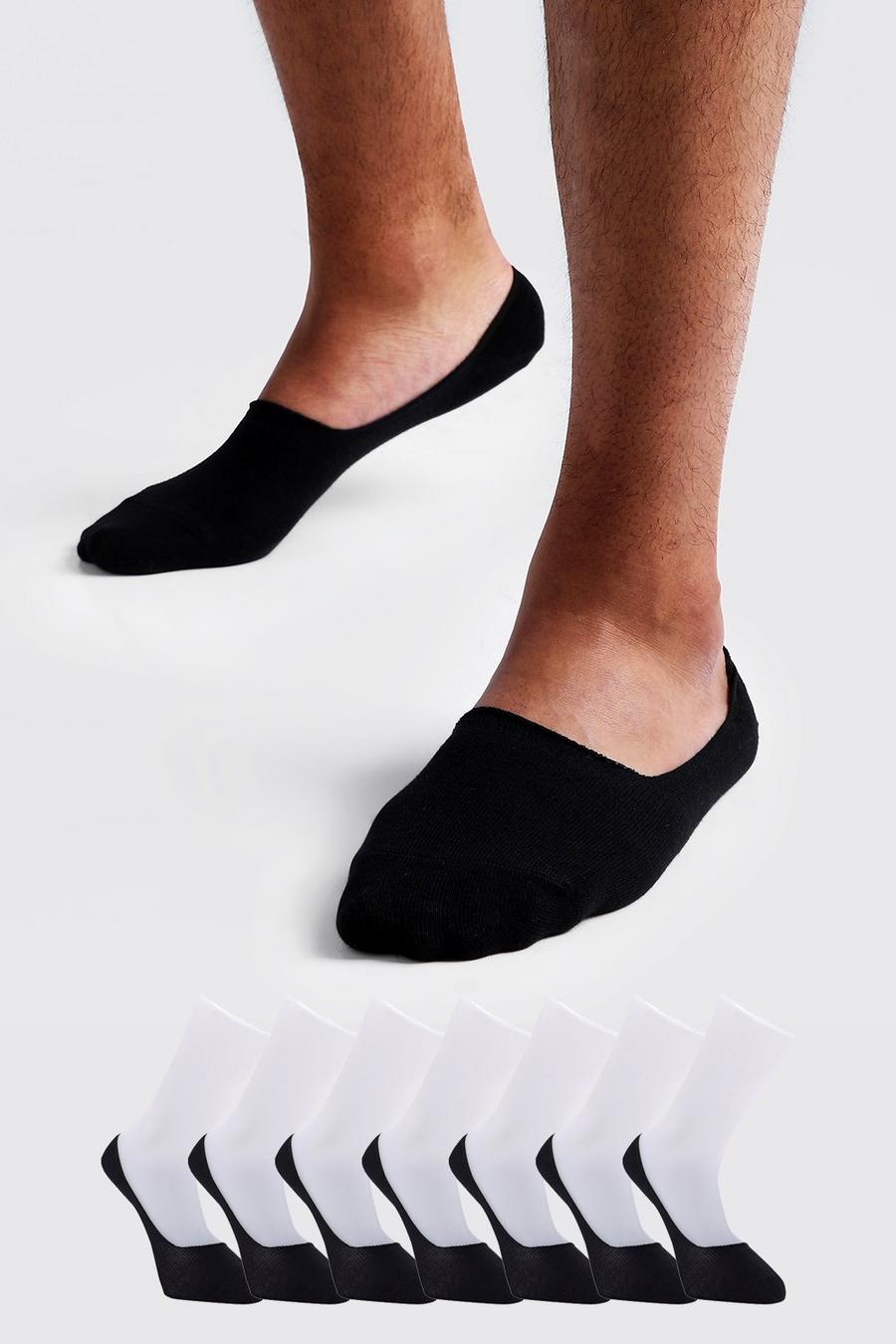 7er-Pack schwarze, unsichtbare Socken mit Antirutschsohle image number 1
