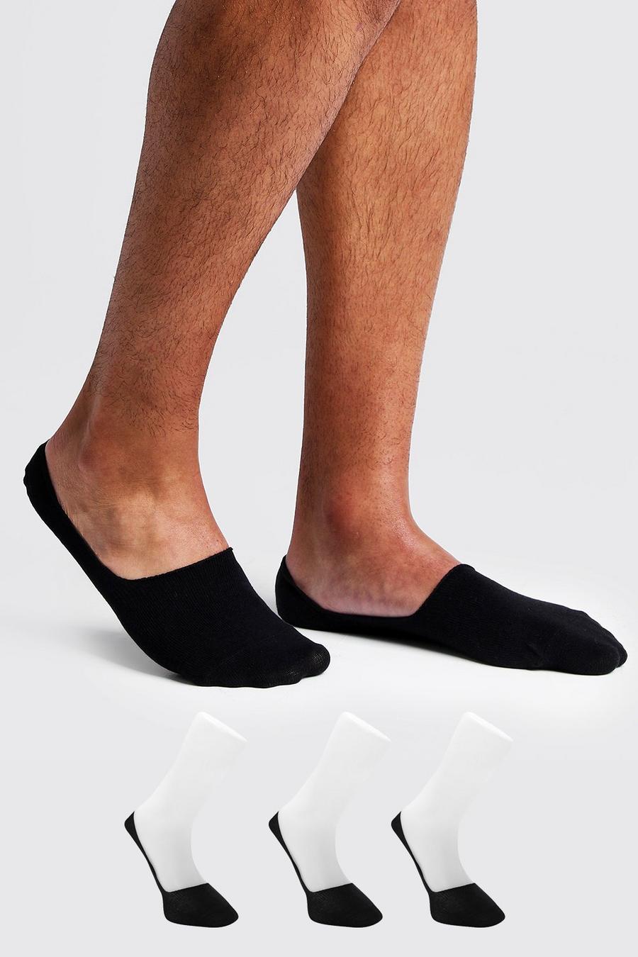 3er-Pack schwarze unsichtbare Socken mit Antirutschsohle image number 1
