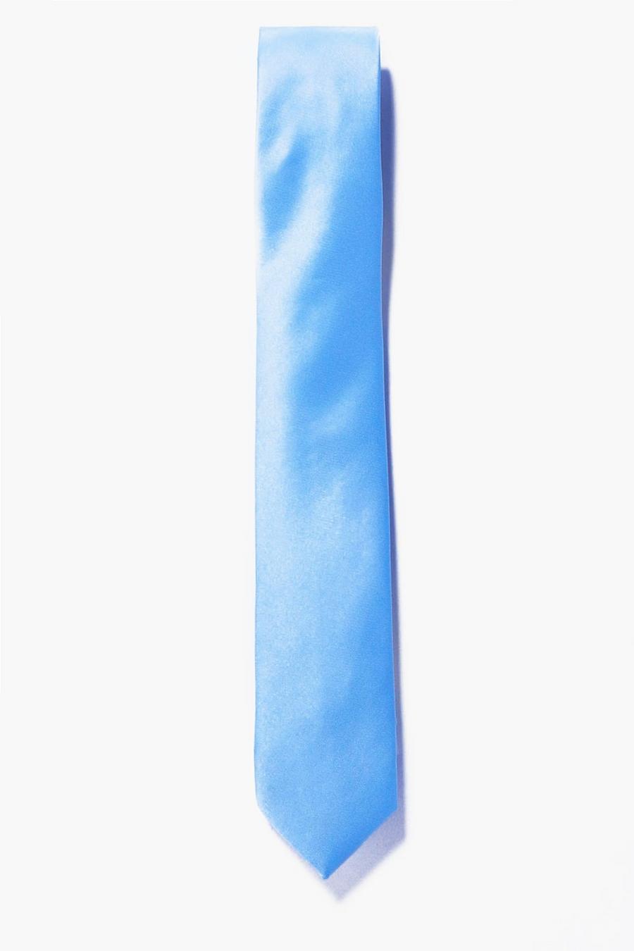 Blue Plain Skinny Tie image number 1