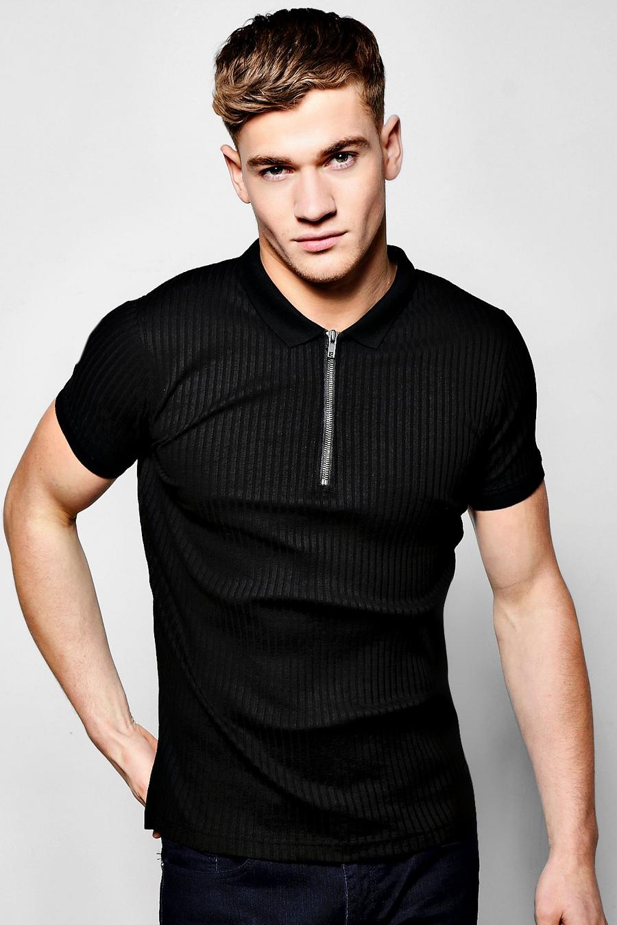 Ribbed Polo T Shirt image number 1