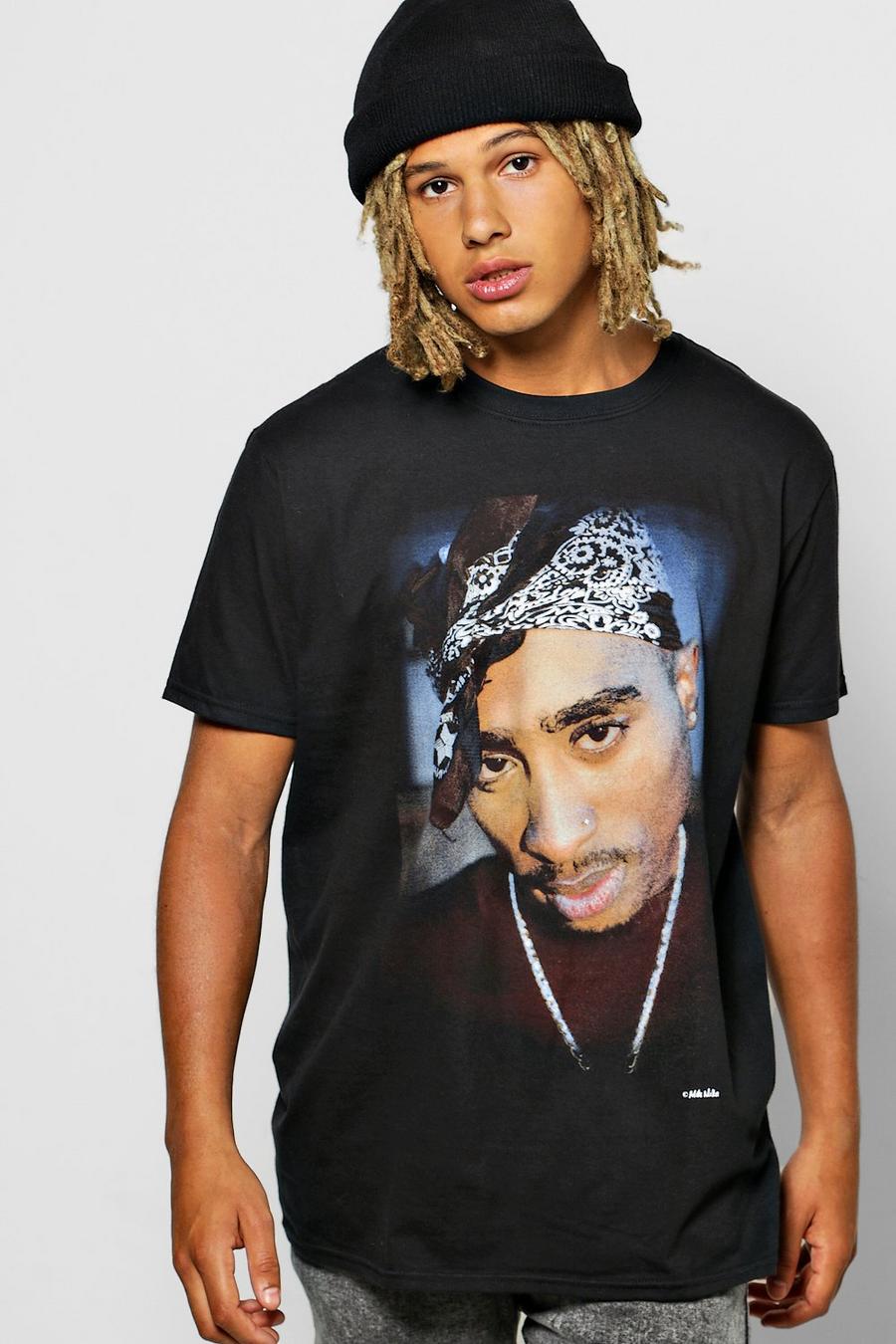 Black Tupac License T Shirt image number 1