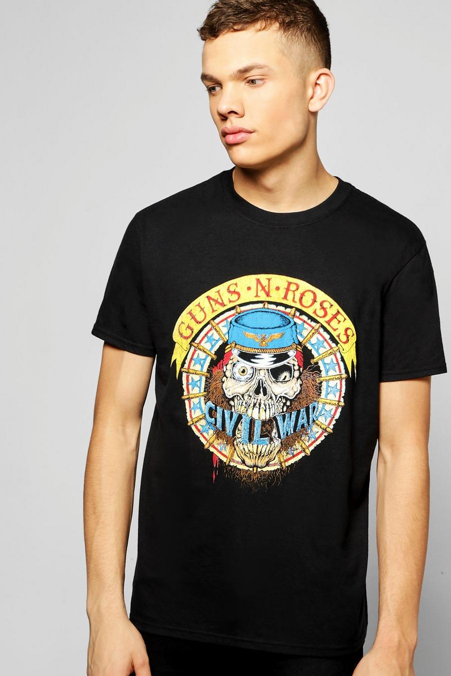 Black Guns N Roses T Shirt image number 1