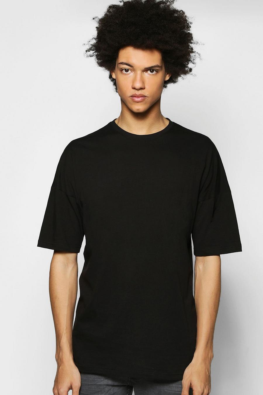 Black Oversized Drop Shoulder T-Shirt image number 1