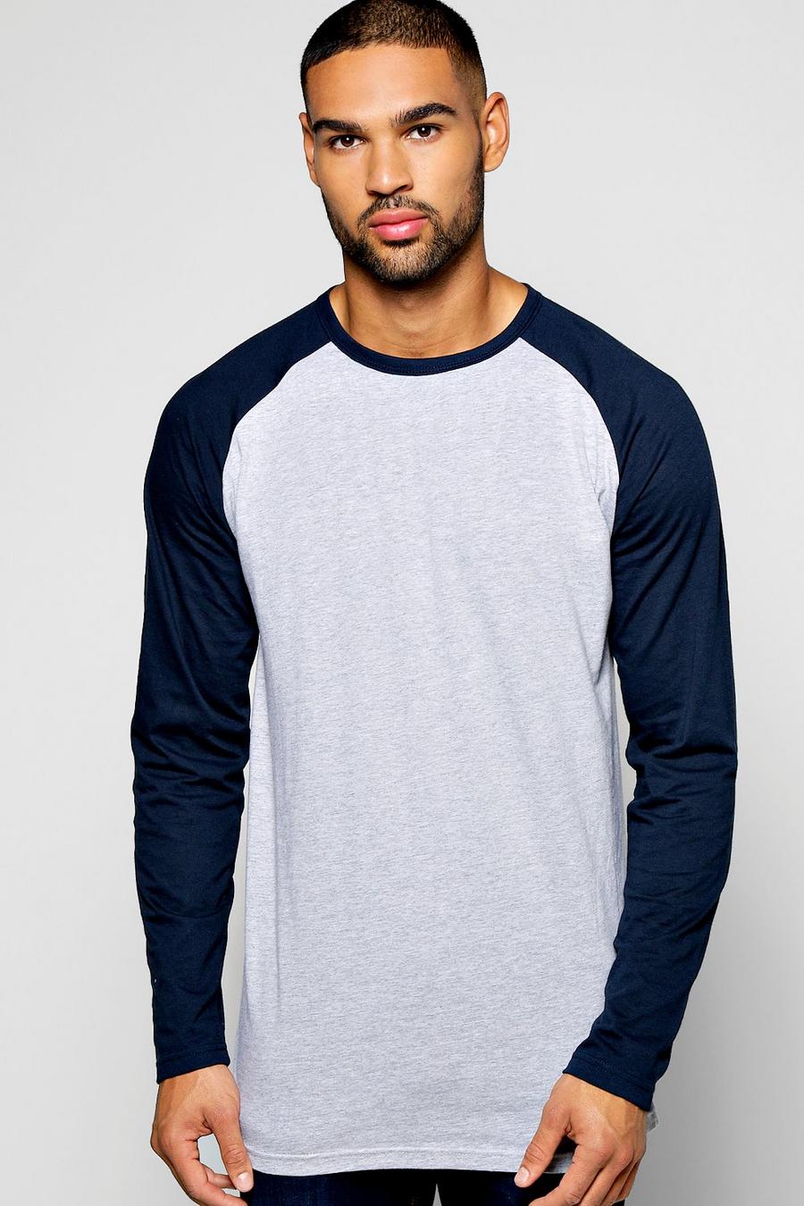 Grey Long Sleeve Raglan T Shirt image number 1