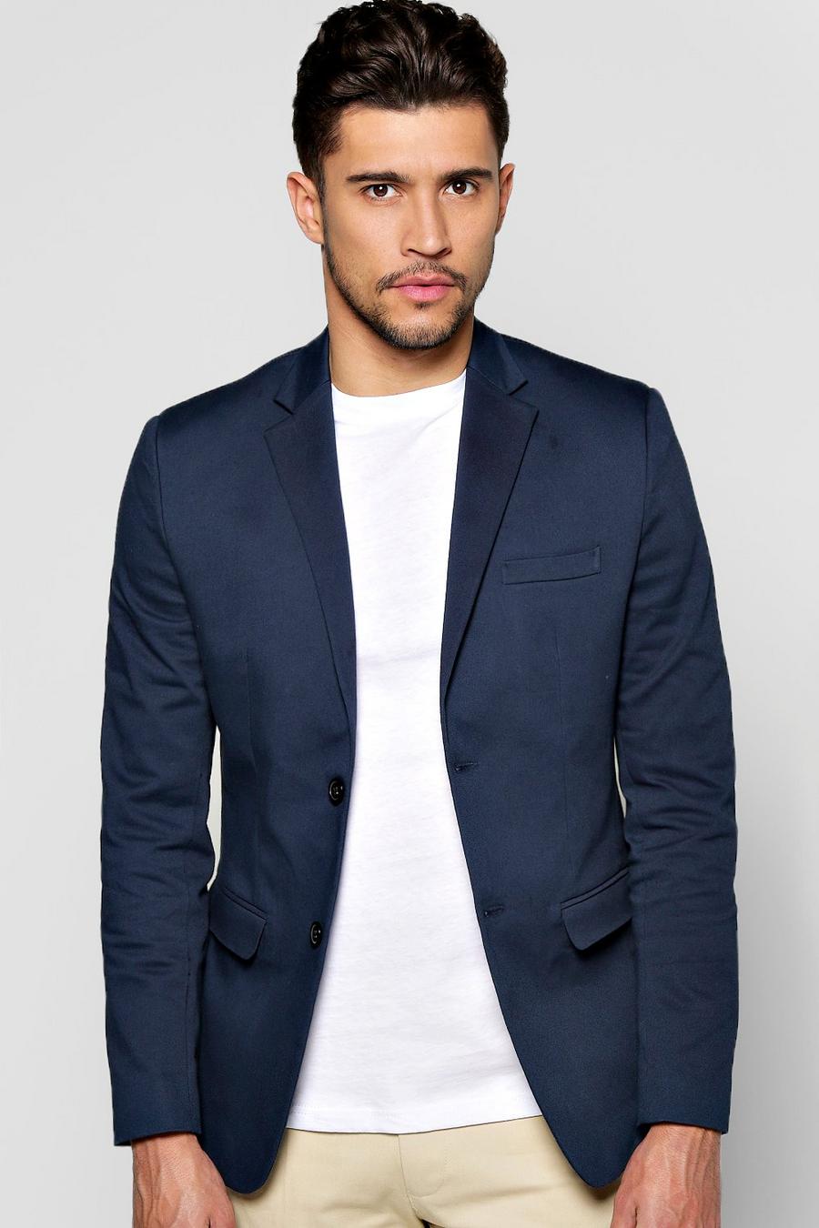 blazer con vestibilità slim, Blu oltremare image number 1