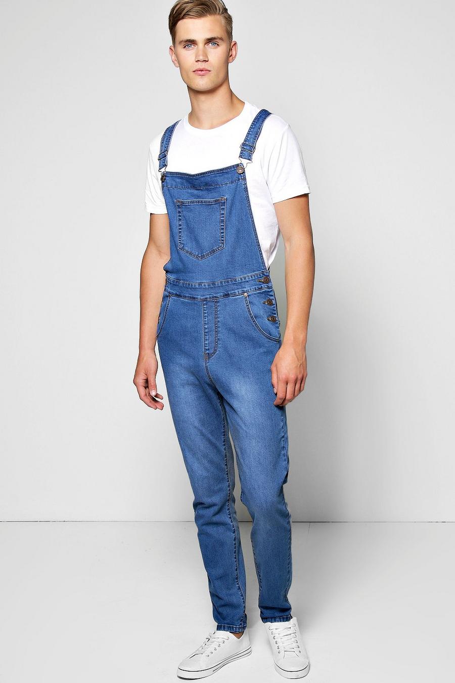Salopette jeans a vestibilità slim, Blu image number 1
