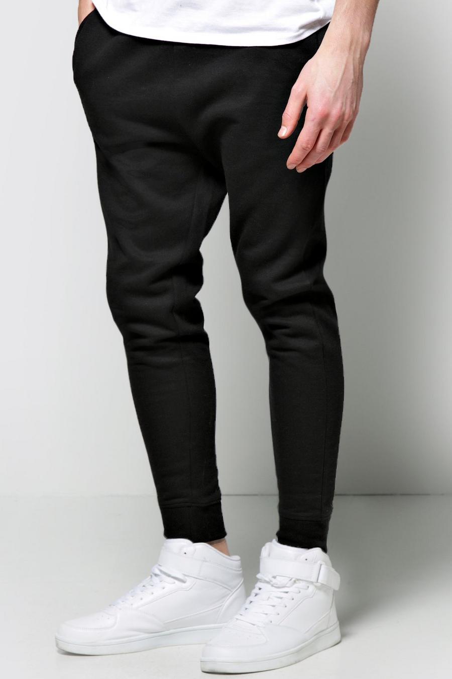 Black Lightweight Drop Crotch Track Pants image number 1