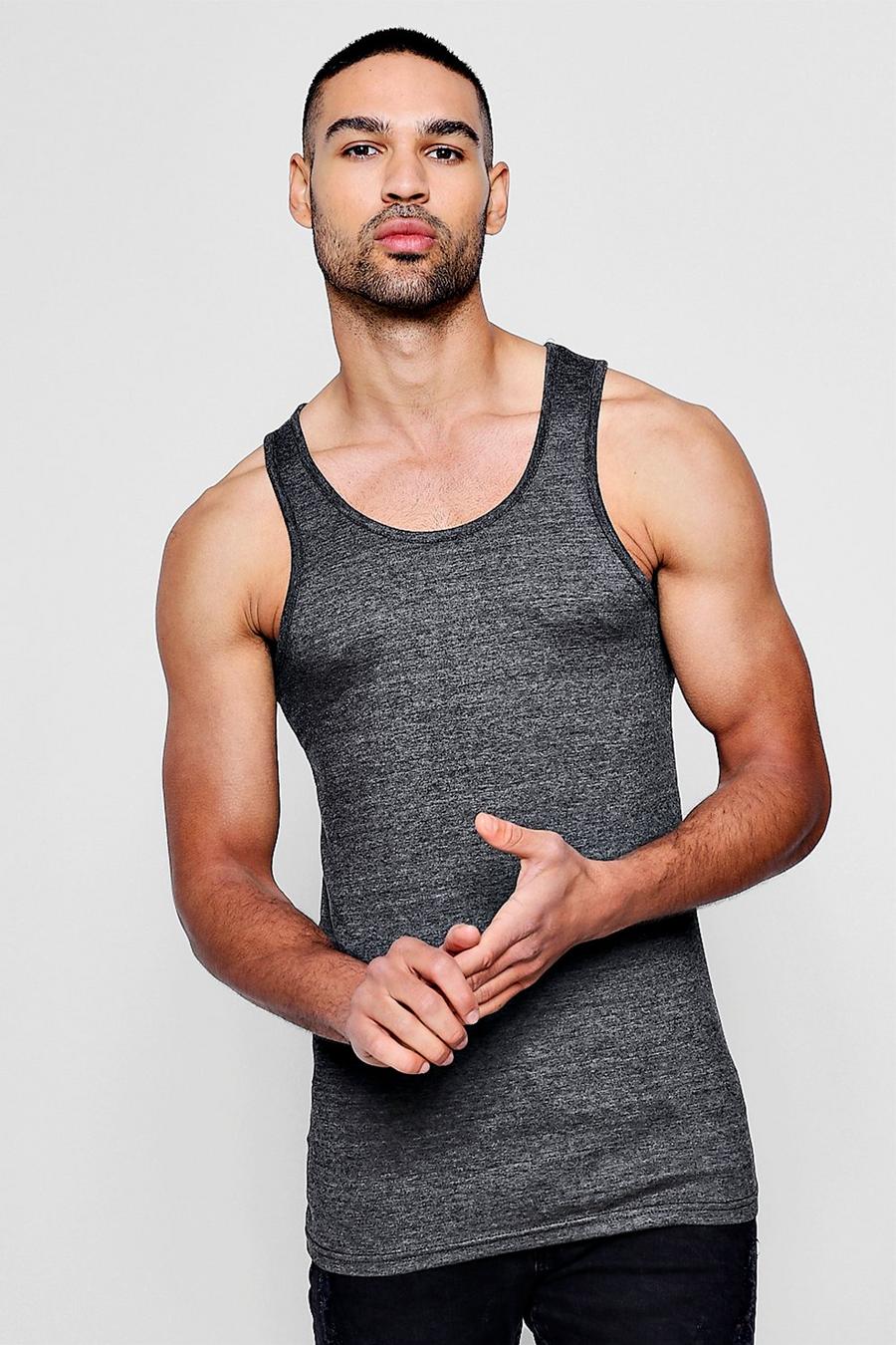 Charcoal Muscle Fit Tank Top image number 1