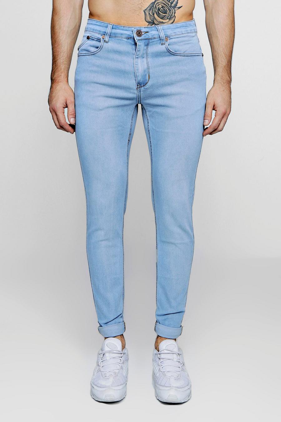 Jeans fashion elasticizzati taglio skinny effetto lavato, Blu image number 1