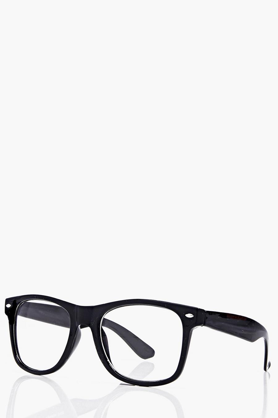 Black Geek Clear Lens Glasses image number 1