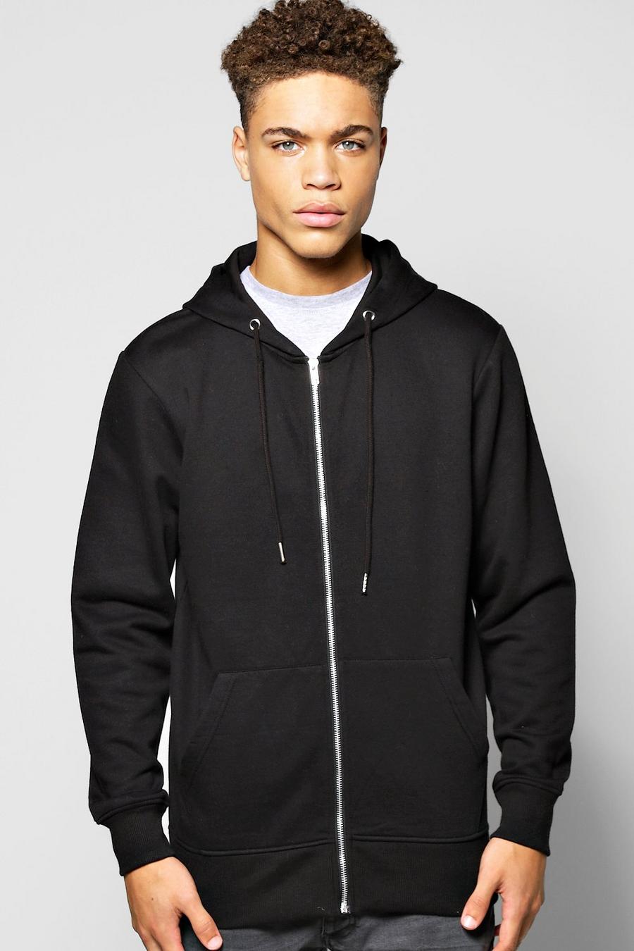 hoodie basique zippé, Noir image number 1