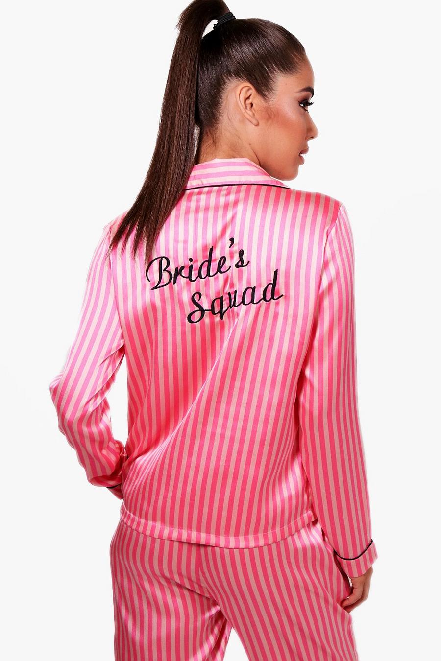 "Brides Squad" rosarandigt pyjamasset med byxor image number 1