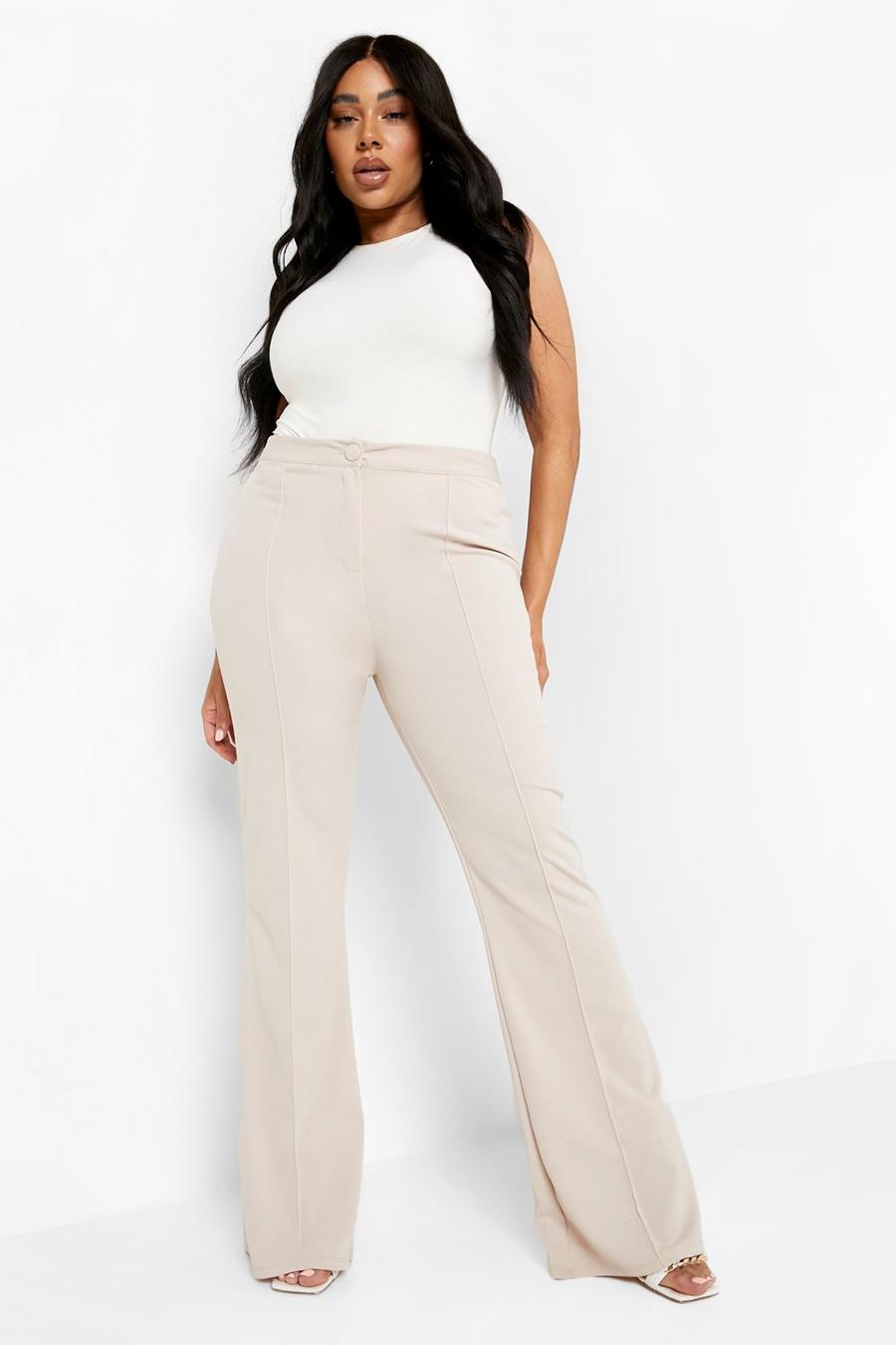 Stone Plus Seam Detail Fit And Flare Pants