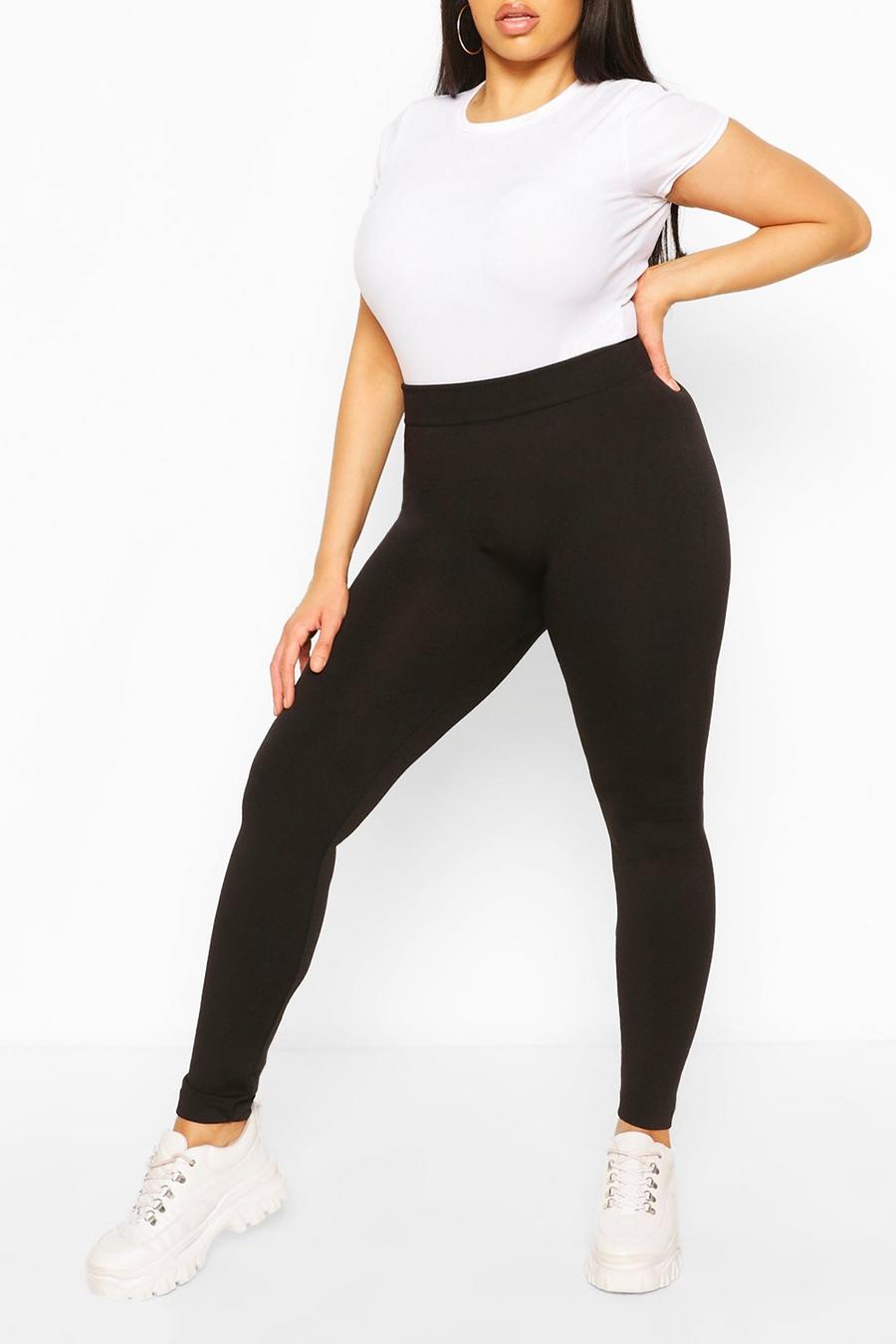 Black Plus Supersoft Fleece Lined Leggings image number 1