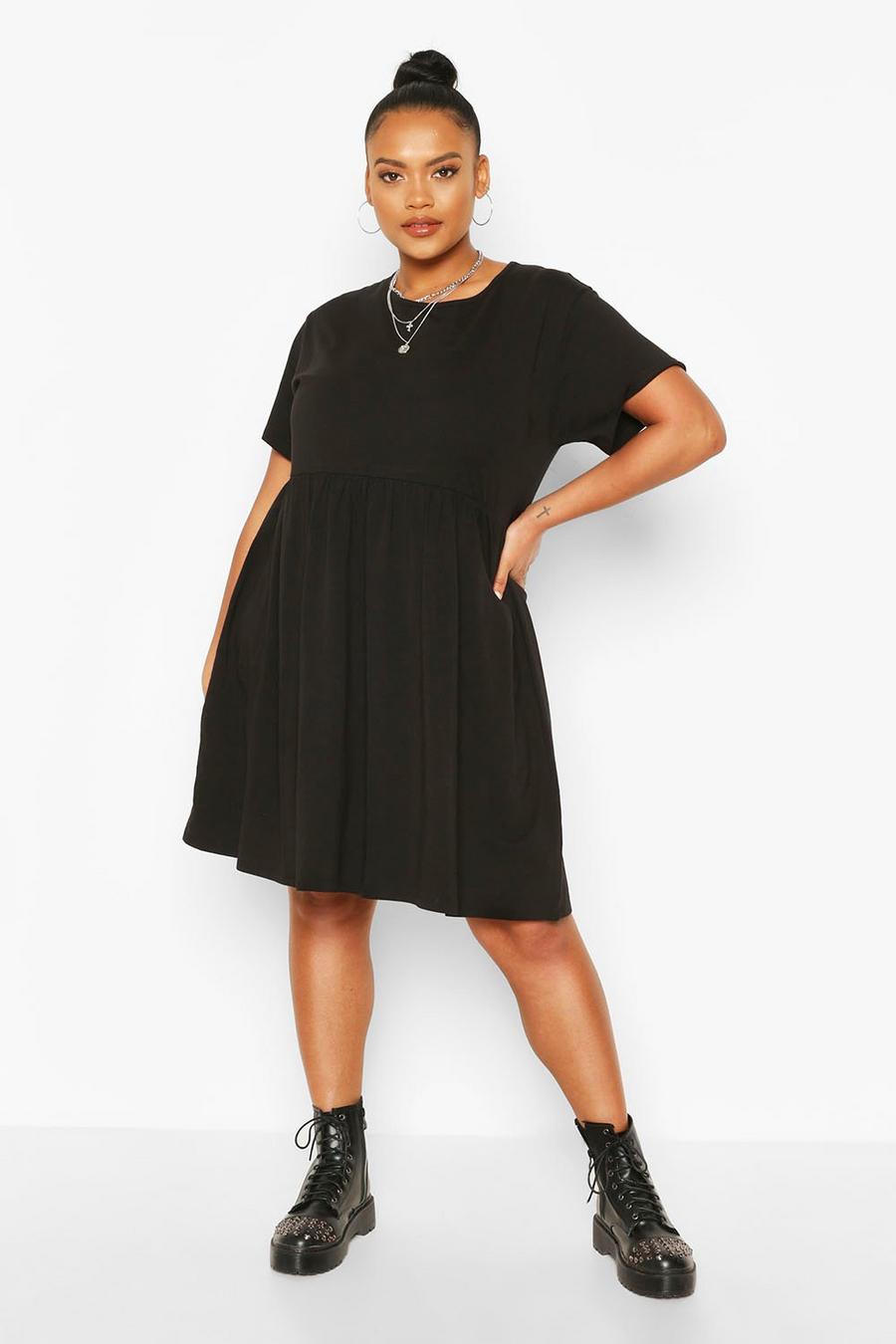 Black Plus Basic Smock Dress
