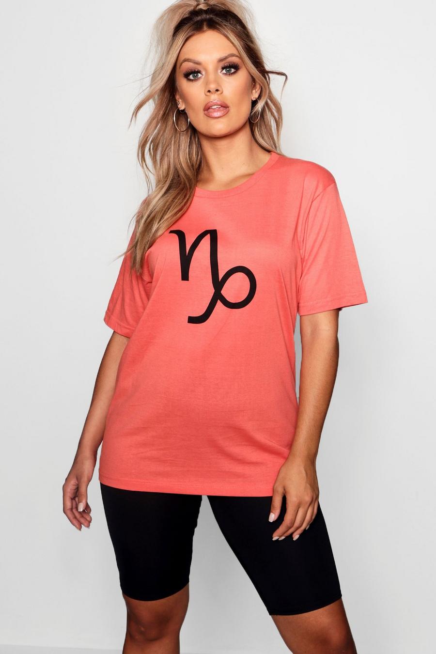 Plus - Lottie - T-shirt symbole Capricorne, Corail image number 1