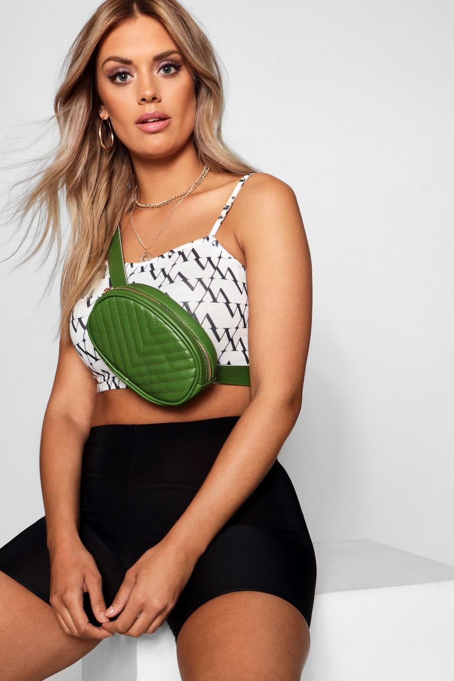 Green Plus Quilted Belted Bum Bag image number 1