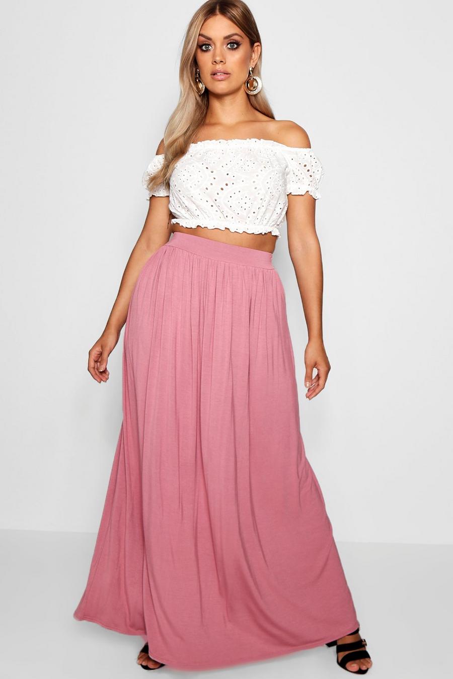 Rose Plus Floor Sweeping Jersey Maxi Skirt image number 1