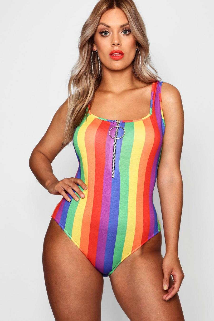 Plus Rainbow Stripe Bodysuit image number 1