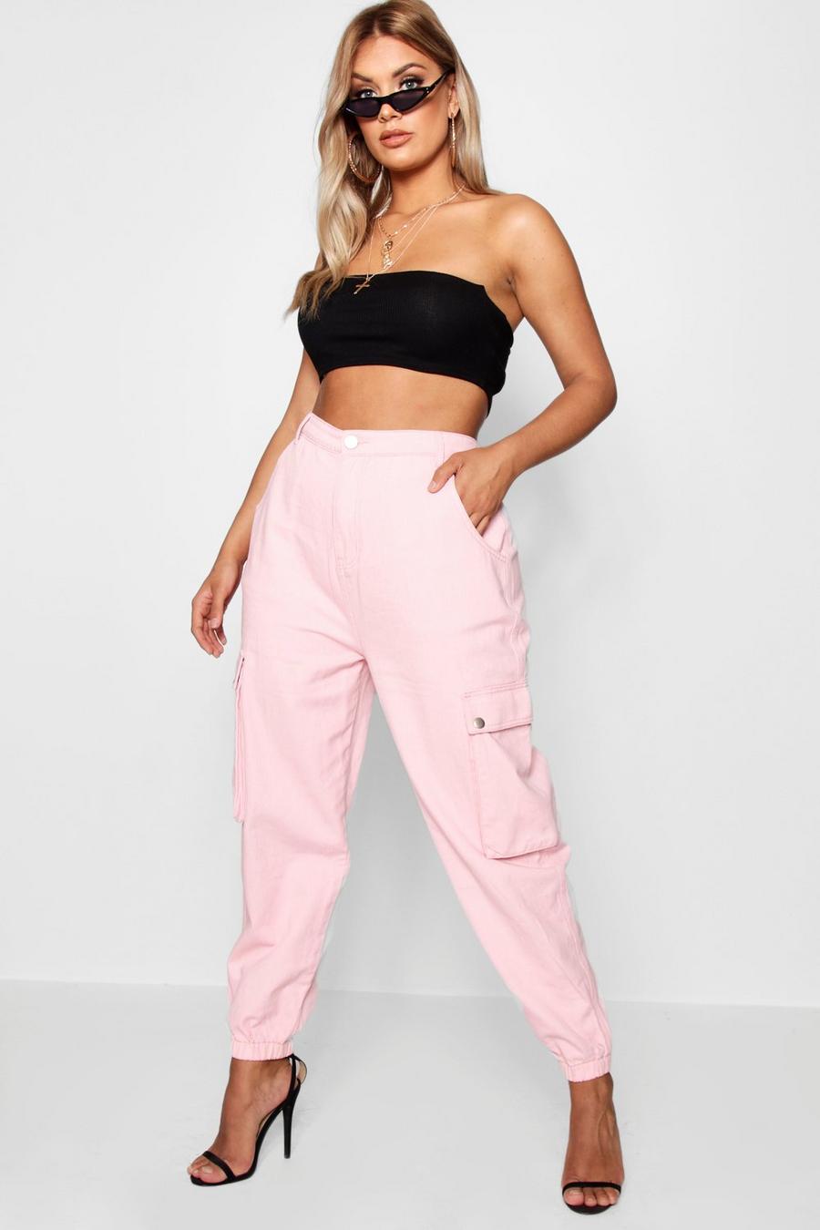 Baby pink Plus Cargo Pants image number 1