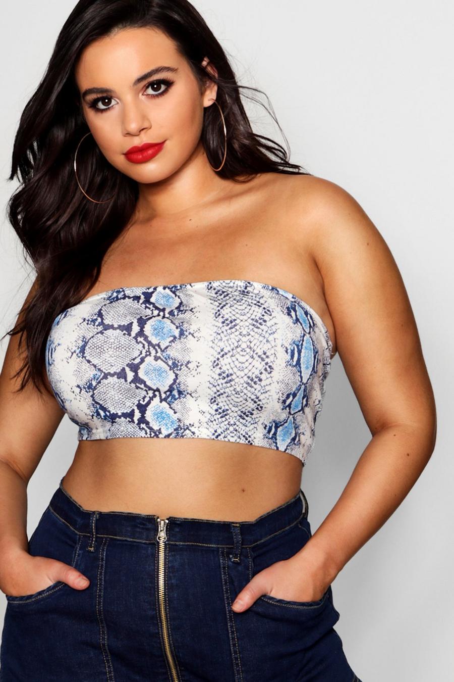 Plus Snake Print Bandeau Top image number 1