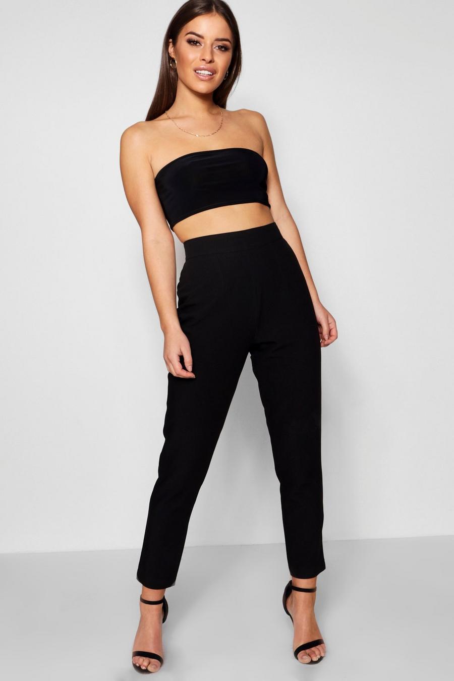 Petite High Waisted Woven Tapered Pants image number 1