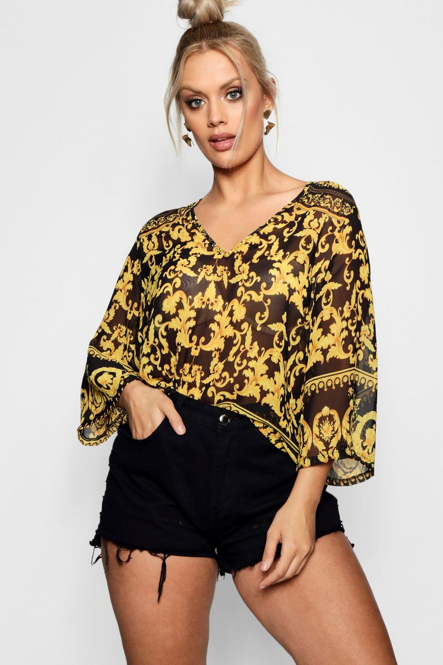 Plus Chain Print Blouse image number 1
