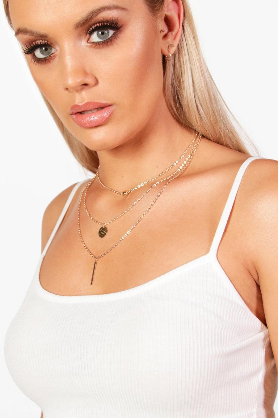 Gold Plus  Tiered Choker Necklace image number 1