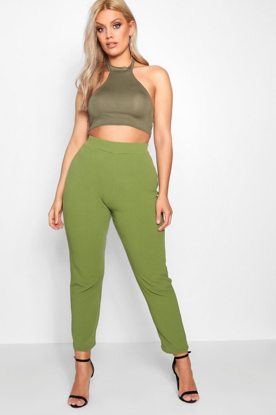 Military green Plus Cigarette Trouser image number 1