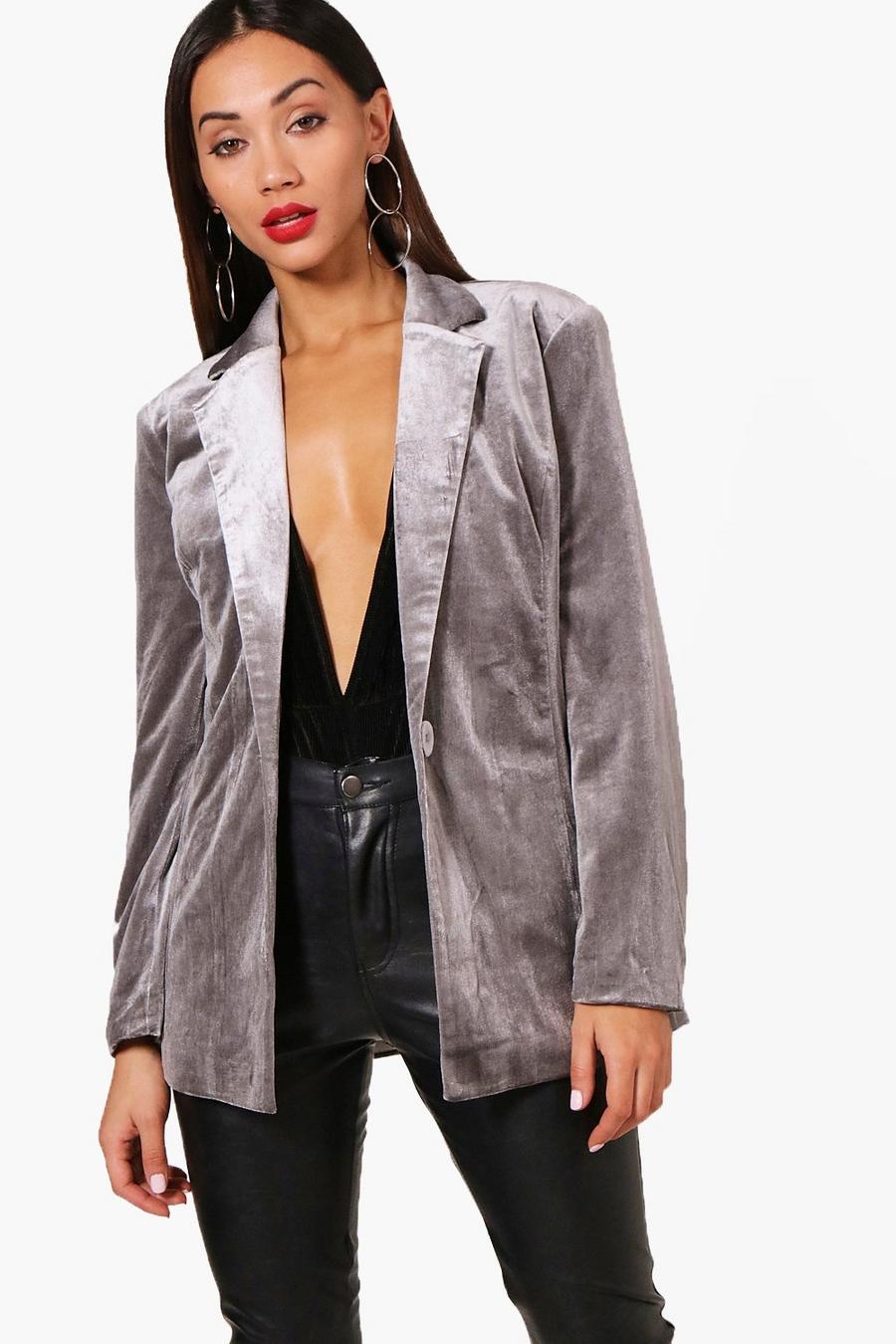 Petite Velvet Blazer image number 1