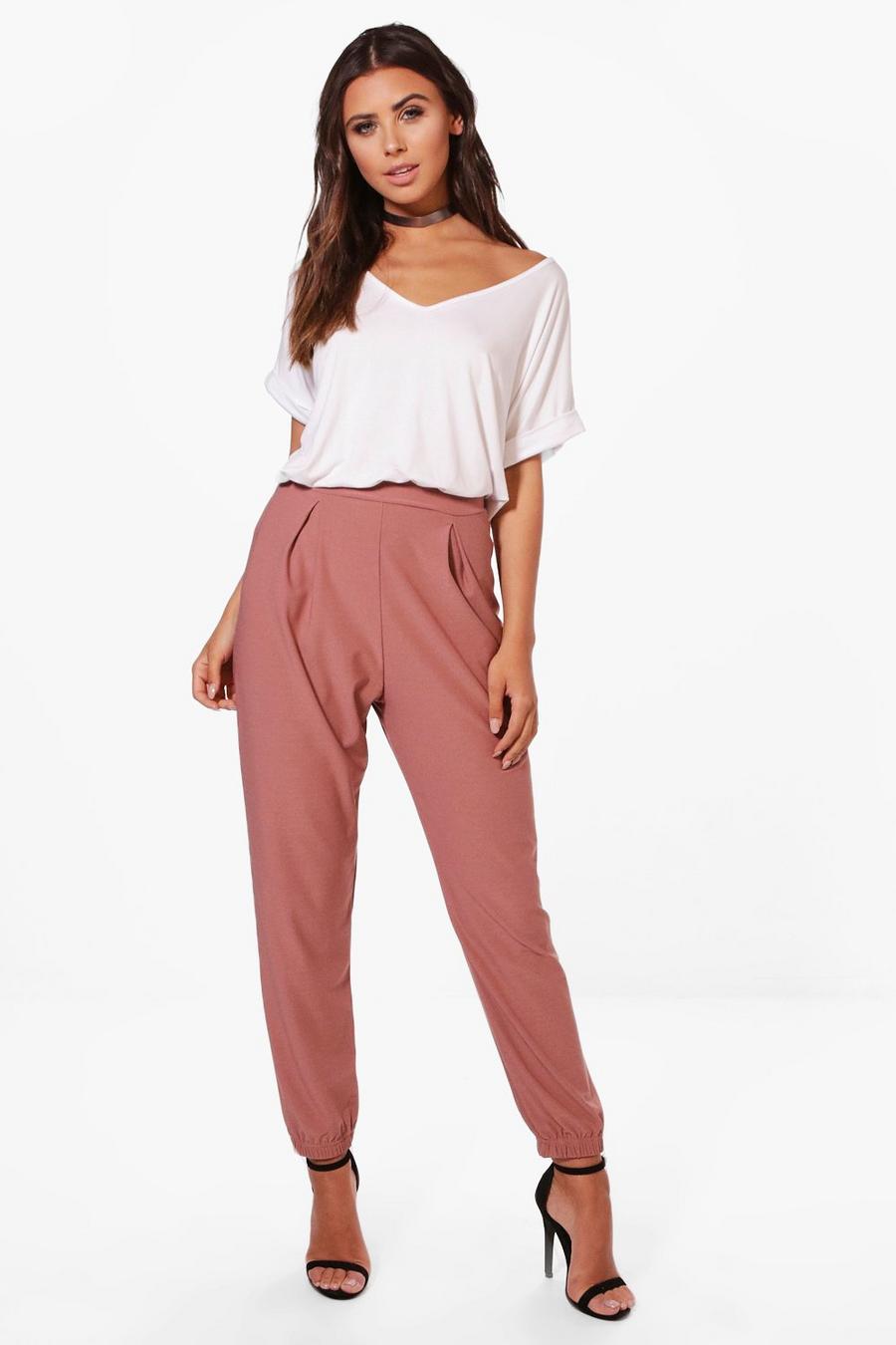 Petite Tapered Loose Fit Trouser, Rose image number 1