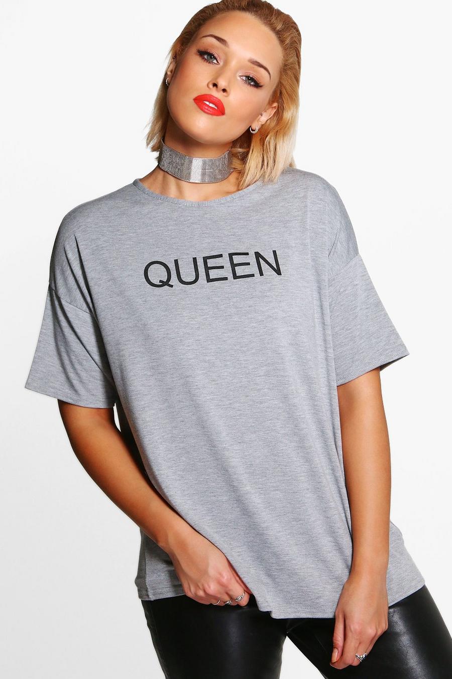Plus maglietta con slogan 'queen' image number 1