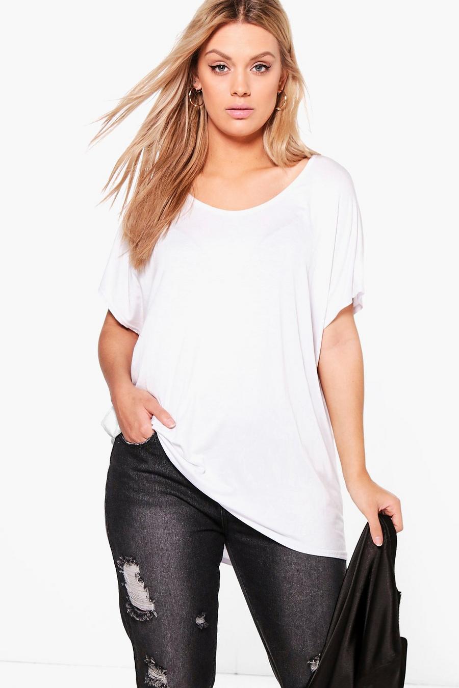 Camiseta Plus oversize, Blanco image number 1