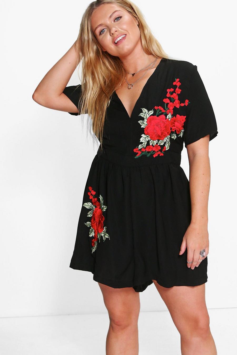 Plus Embroidered Playsuit image number 1