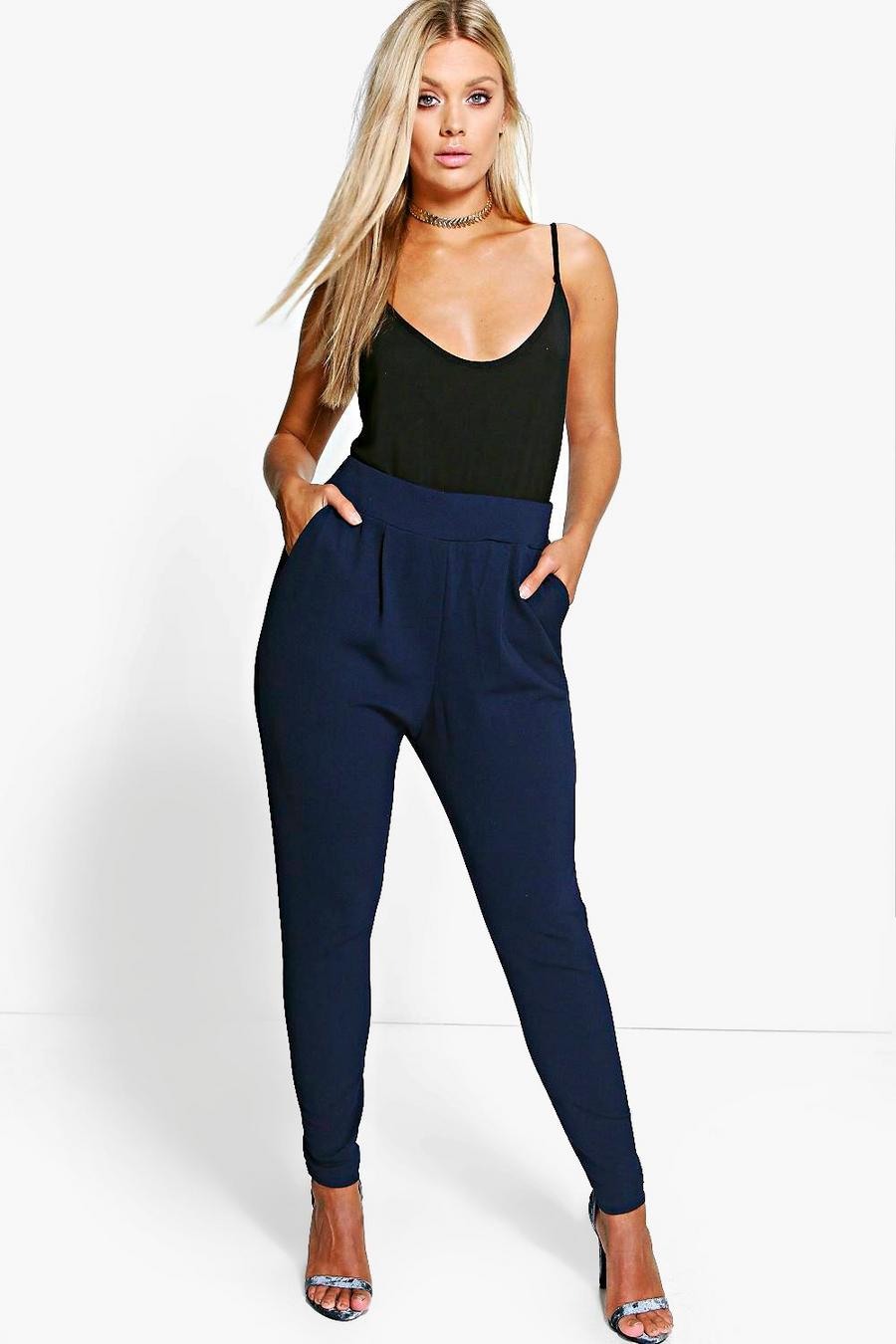 Navy Plus Pleat Front Trousers image number 1
