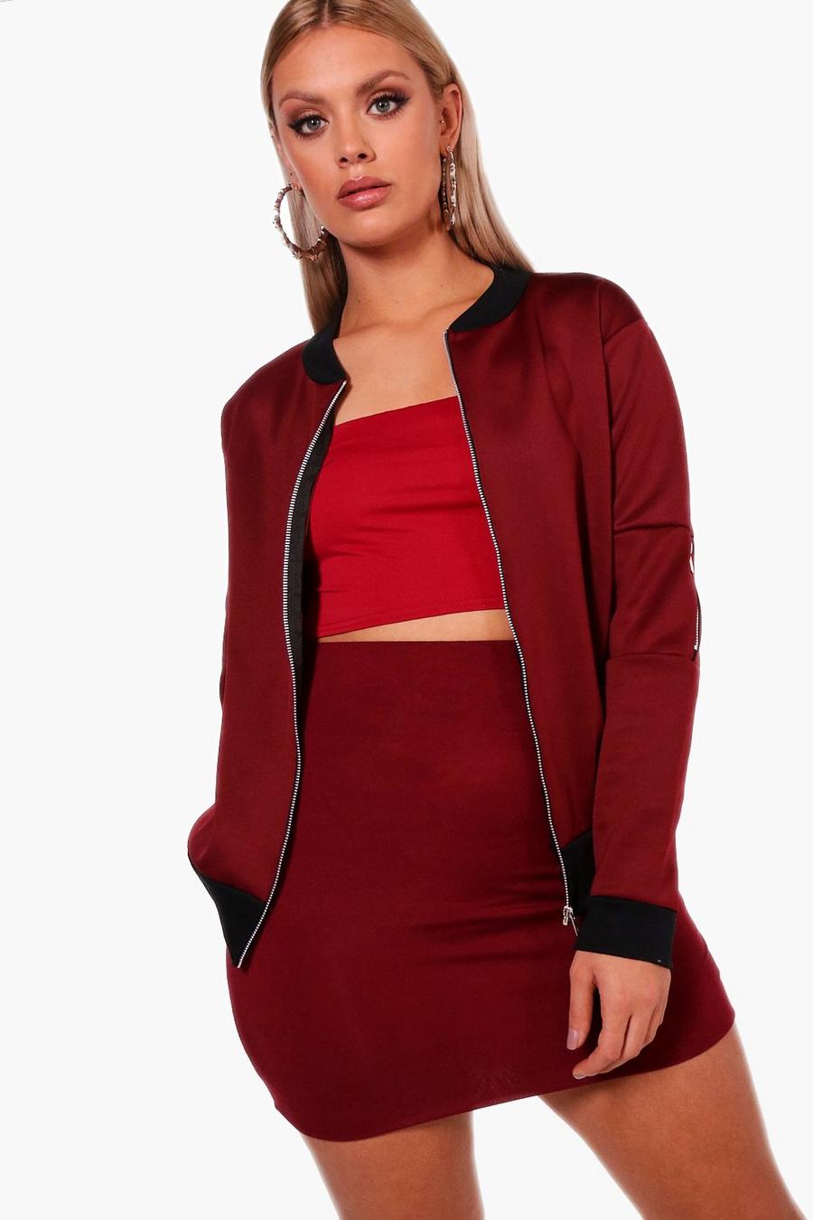 Giacca Bomber Plus Size MA1, Wine image number 1