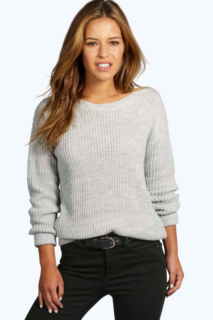 Silver Petite Oversized Sweater image number 1