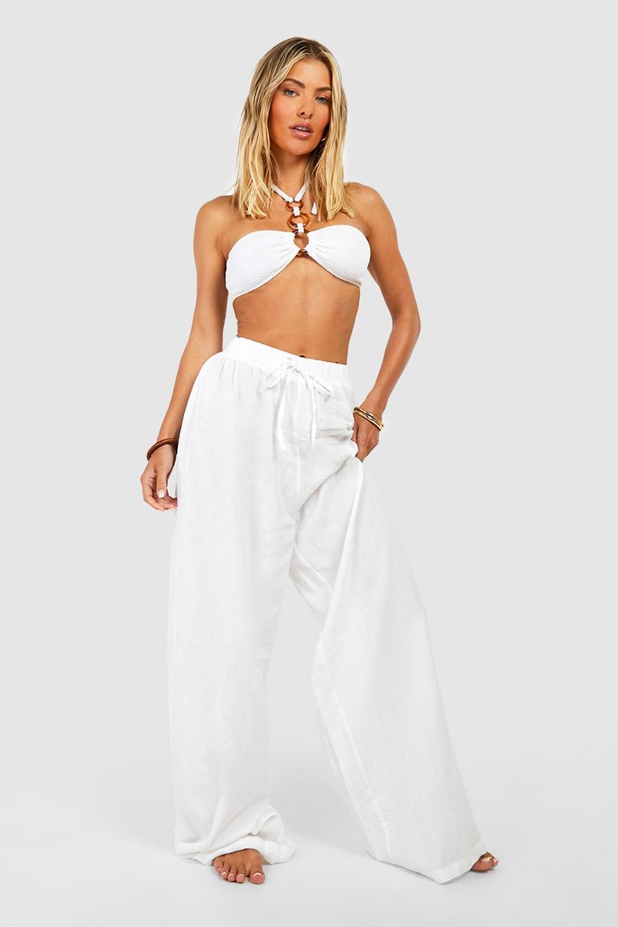 Ivory Essentials Linen Look Beach Trousers
