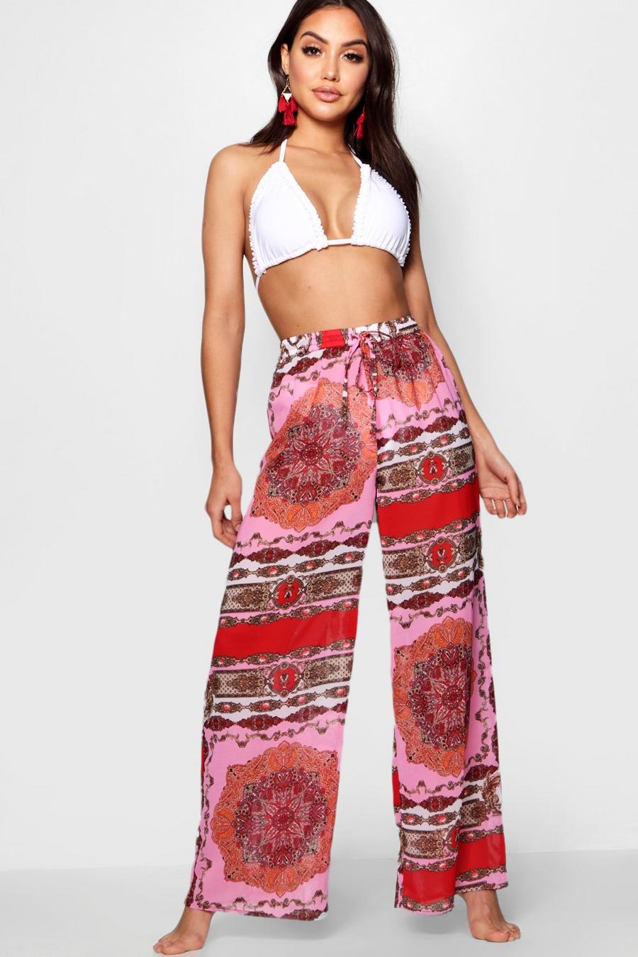 Scarf Print Beach Pants image number 1