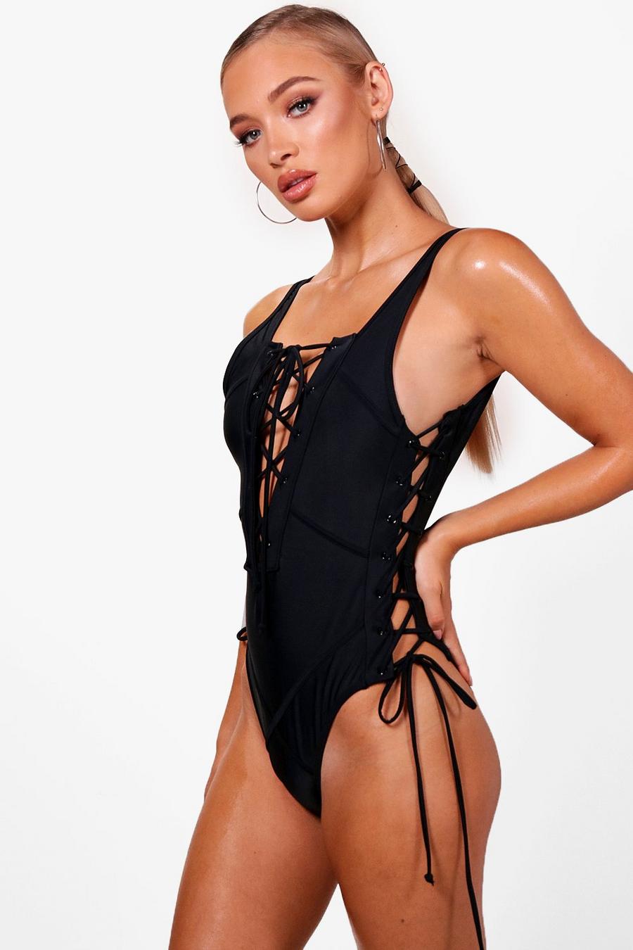 Extreme Lace Up Swimsuit image number 1