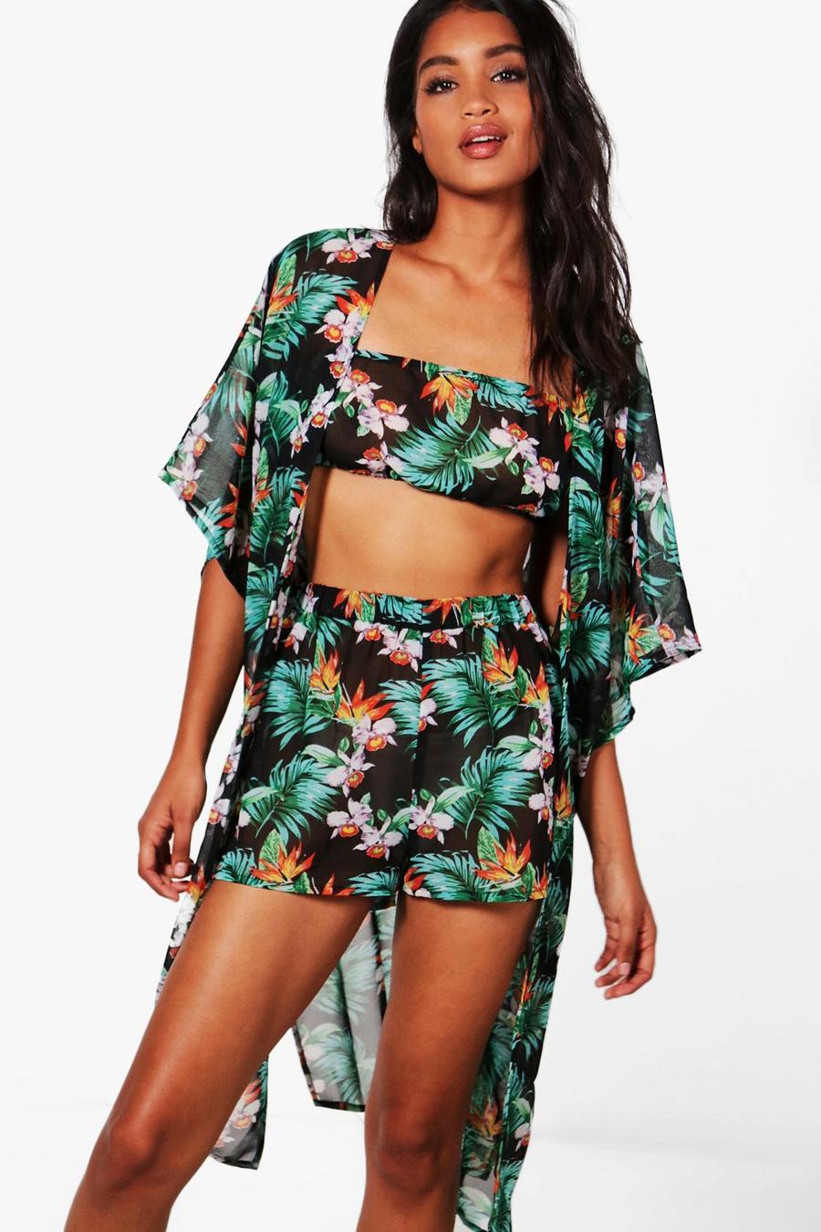 Skye Tropical Leaf Three Piece Co-ord image number 1
