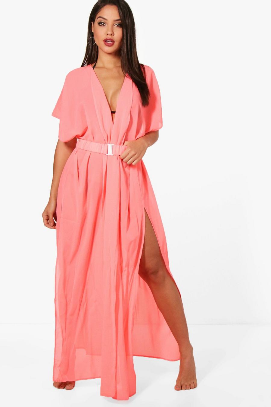 Coral Betsy Belted Beach Kimono image number 1