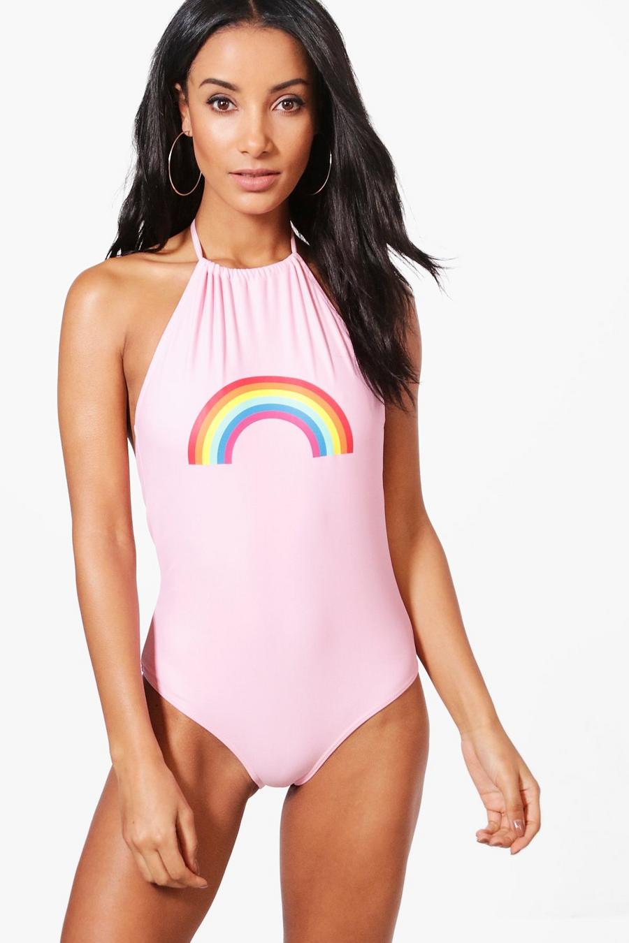 Cancun Rainbow Swimsuit, Pink image number 1