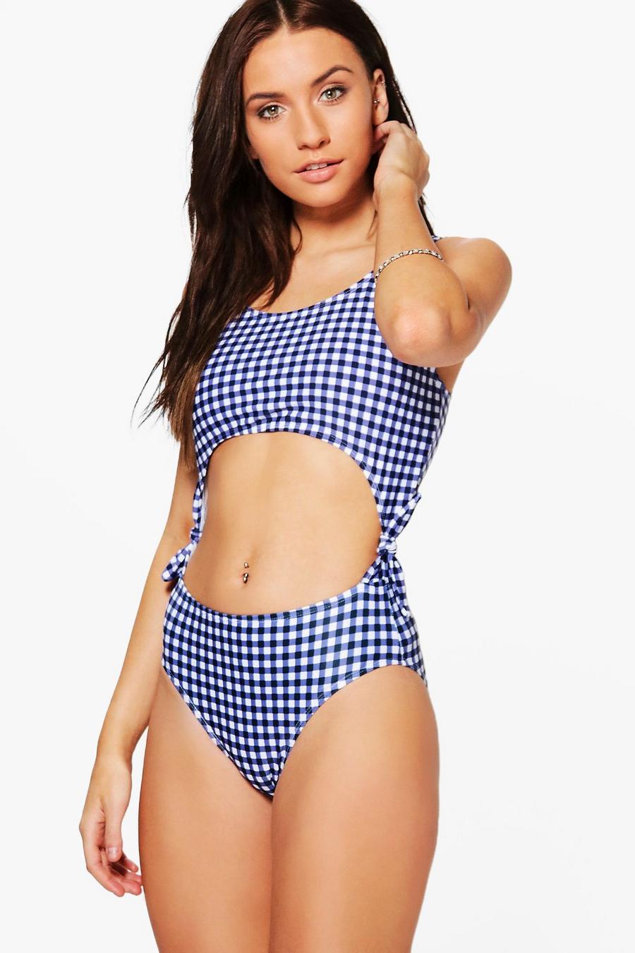 Madrid Gingham Tie Side Swimsuit image number 1