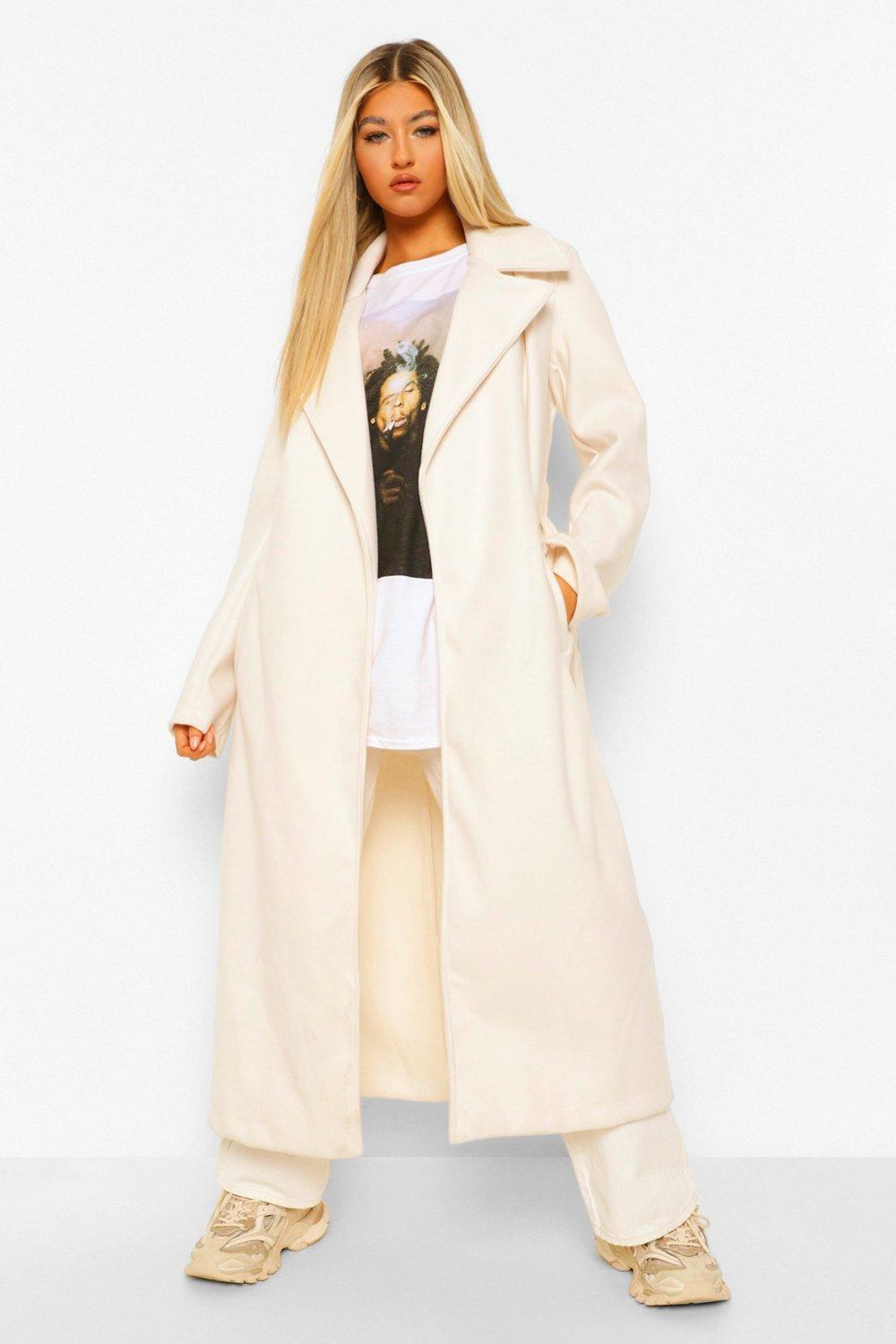 Tall Clothing Tall Longline Wool Look Belted Coat