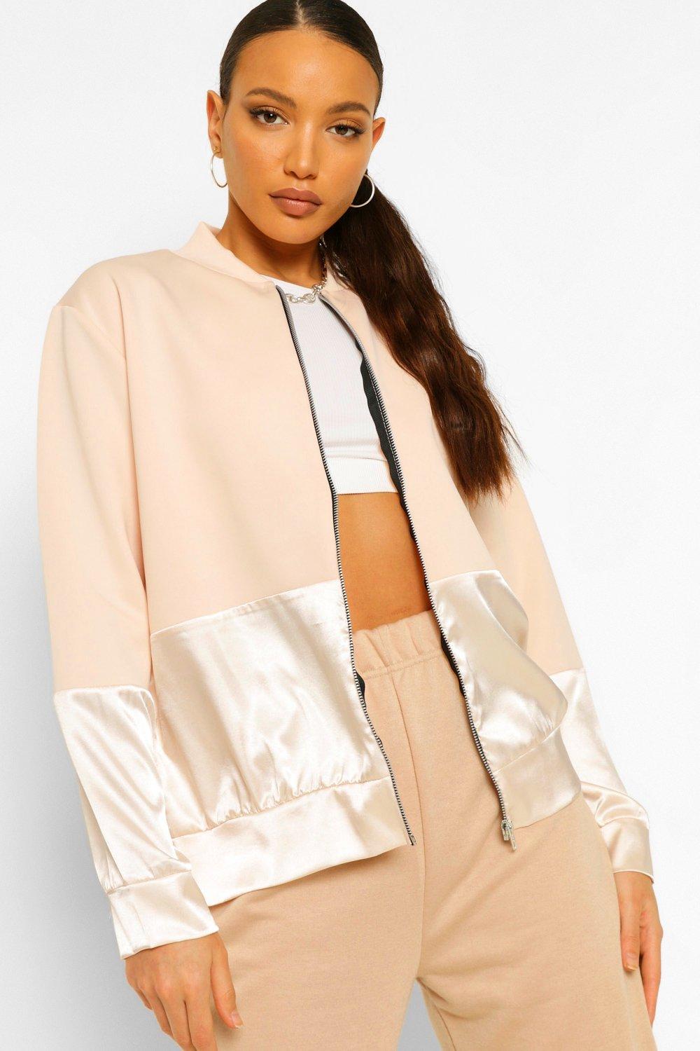 NEW IN Tall Satin Panel Bomber Jacket