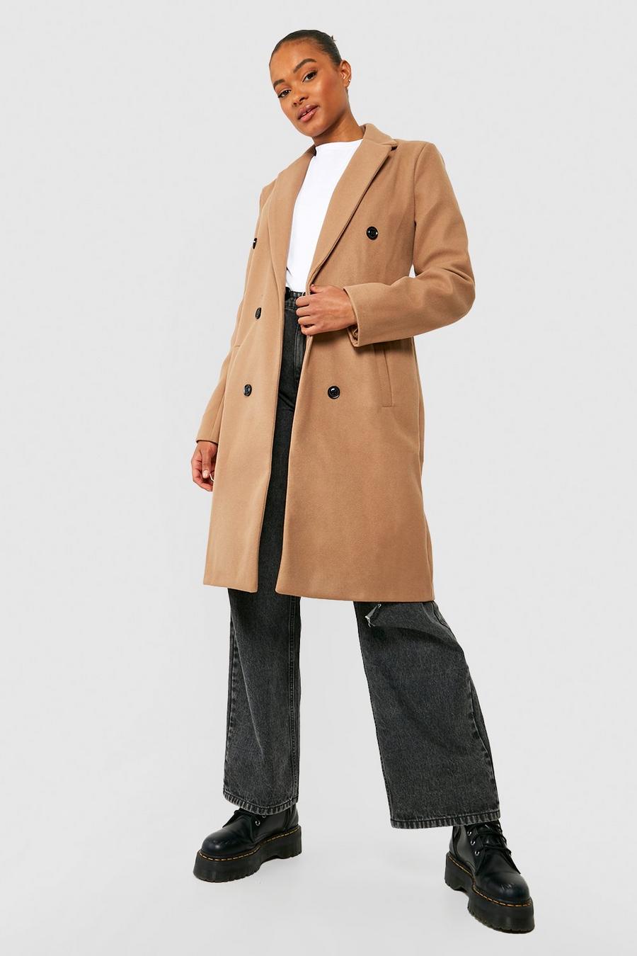 Camel Tall Double Breasted Coat image number 1