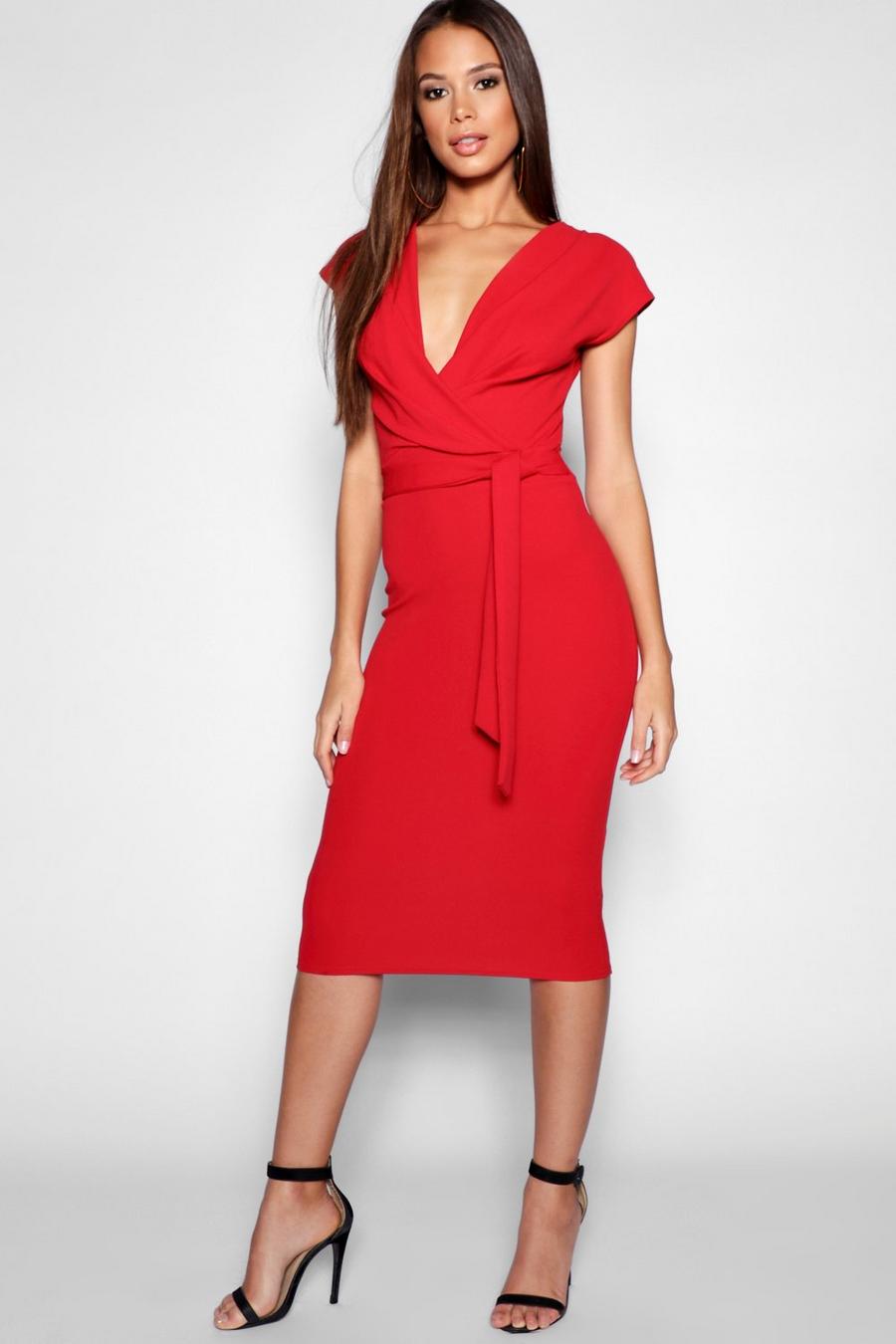 Tall Sleeveless Wrap Bodycon Dress image number 1